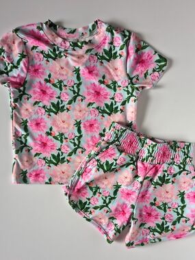 New Sugar Bee Girls 2piece Bright Floral Short Set • SZ 8